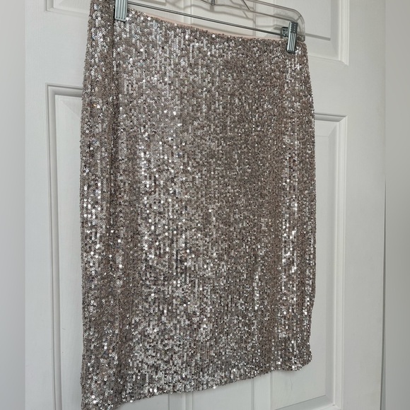 NWT Cable & Gauge Champagne Sequin Skirt S - Picture 6 of 12
